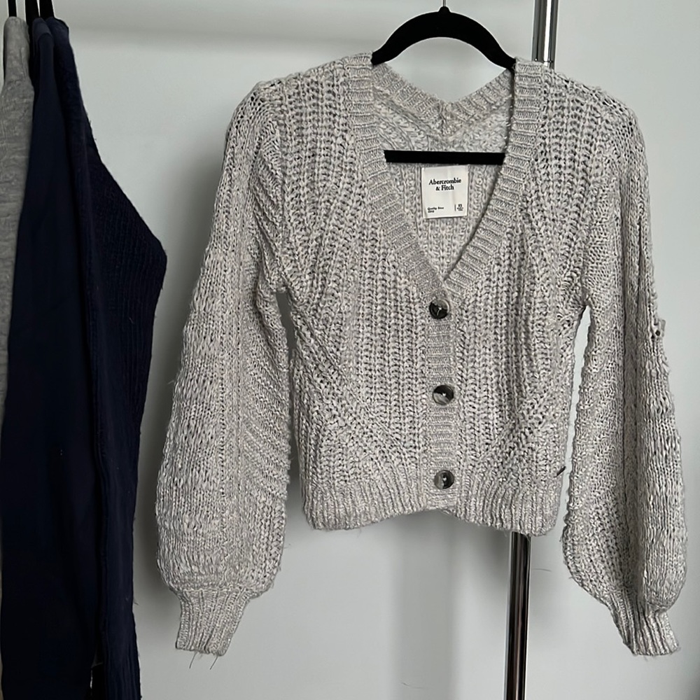 Abercrombie & Fitch Balloon Sleeve Cardigan